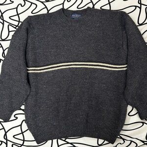 VTG Paul James Pure Wool Sweater Men’s Large Made In England Dark Gray